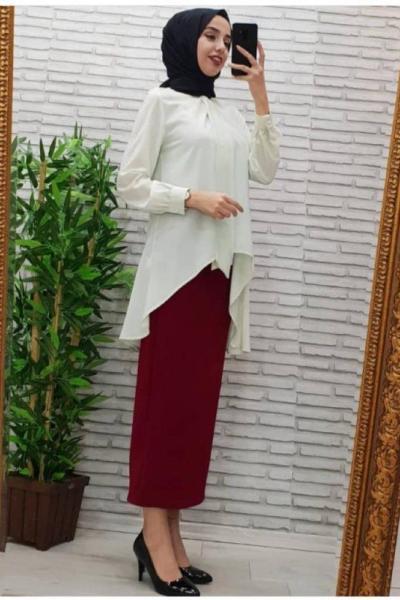 fiyonk tek tunik krem Krem