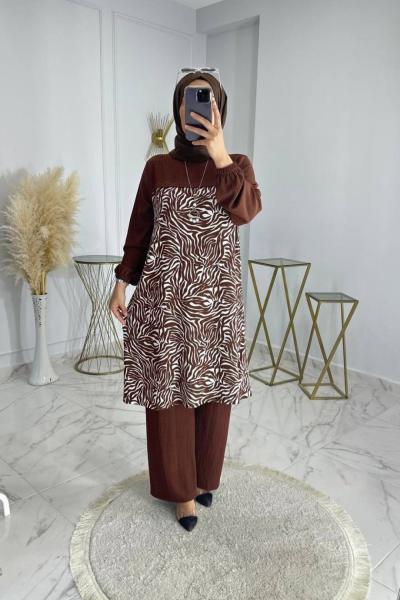 Gamze Takım Kahve Kahverengi