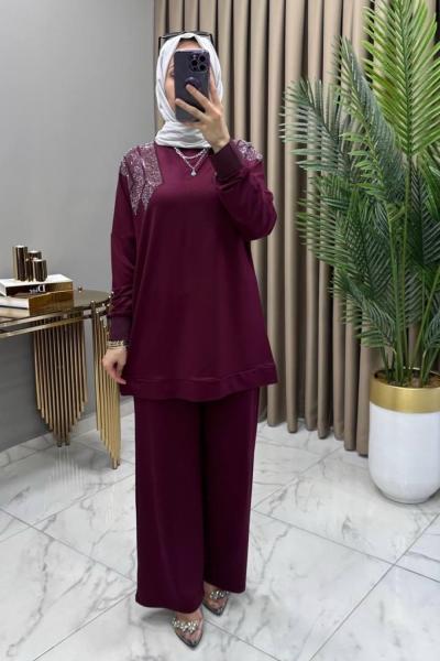 Gizem Taşlı Takım Fuşya Fuşya