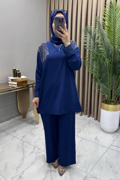 Gizem Taşlı Takım İndigo İndigo