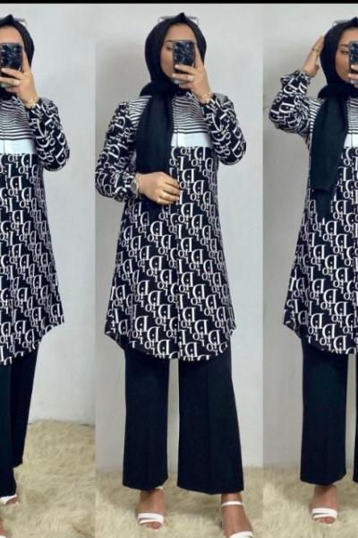 Gömlek Pantolon Takım Siyah  Siyah Beyaz