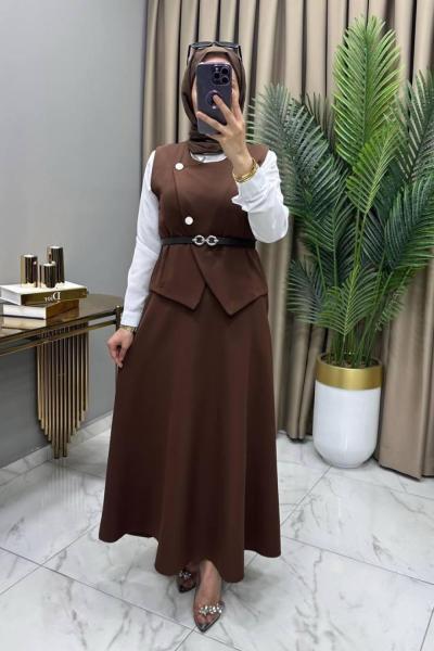 Gülce Takım Kahve Kahverengi