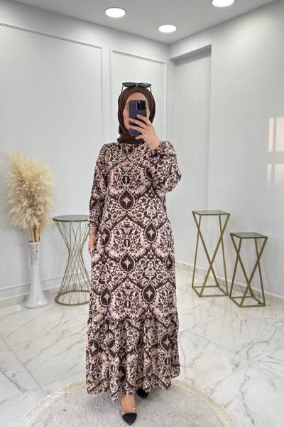 Gülçin Elbise Kahve  Kahverengi