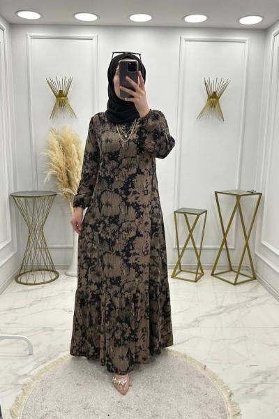 Güliz Elbise Kahve  Kahverengi