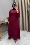Gülru Elbise Bordo Bordo