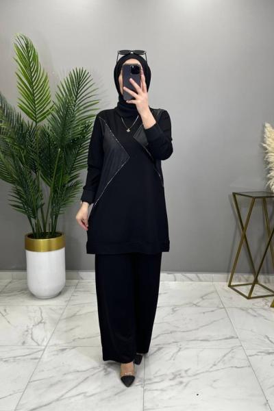 Gülru Takım Siyah Siyah