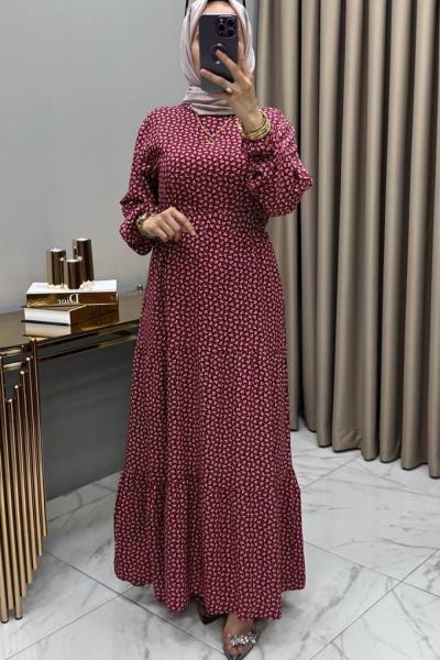 Gülsüm Elbise Bordo Bordo