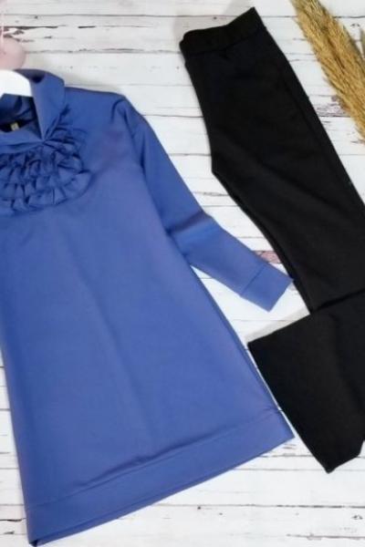 Hakim Yaka İkili Takım İndigo - Hakim Mavi