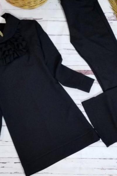 Hakim Yaka Tunik Siyah 1 Adet - Hakim Siyah