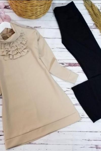 Hakim Yaka Tunik Krem 1 Adet - Hakim Krem