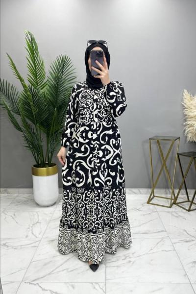 Hanımeli Elbise Siyah Siyah