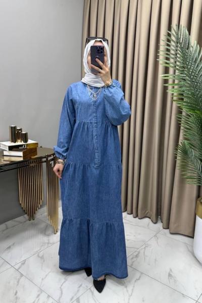 Hare Kot Elbise  kot mavi