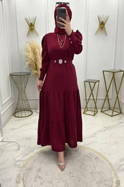 Harika Elbise Bordo  Bordo