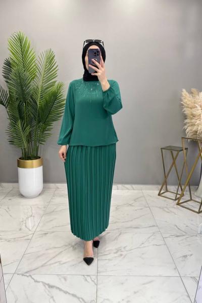 Hivda Etekli Takım Zümrüt Zümrüt