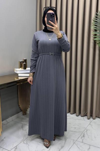 Hüda Elbise Gri Gri