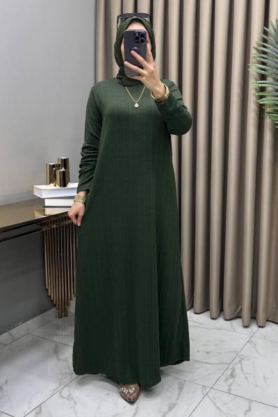 Hüda Elbise Haki Haki