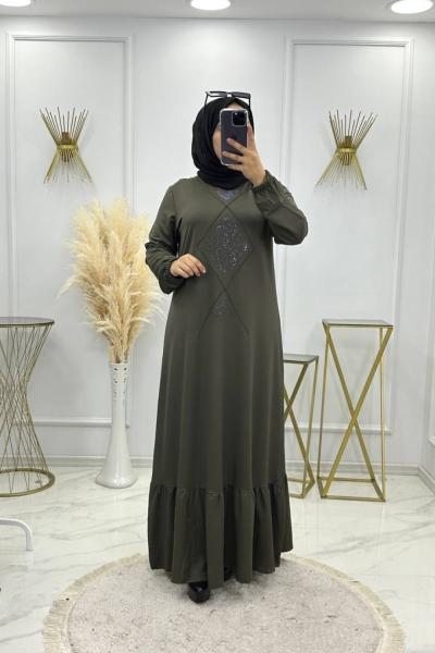 Hüma Elbise Haki Haki