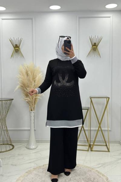 Hüsna Takım Siyah  Siyah
