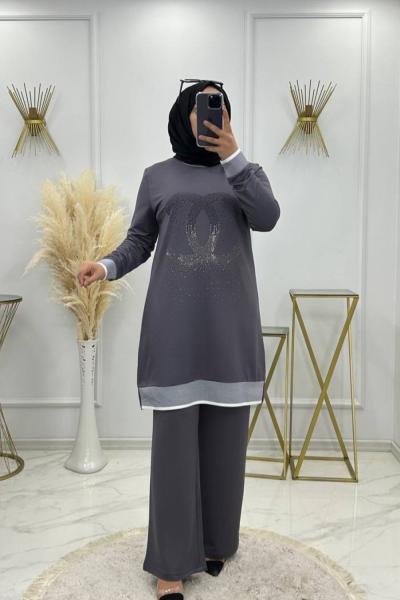 Hüsna Takım Gri Gri