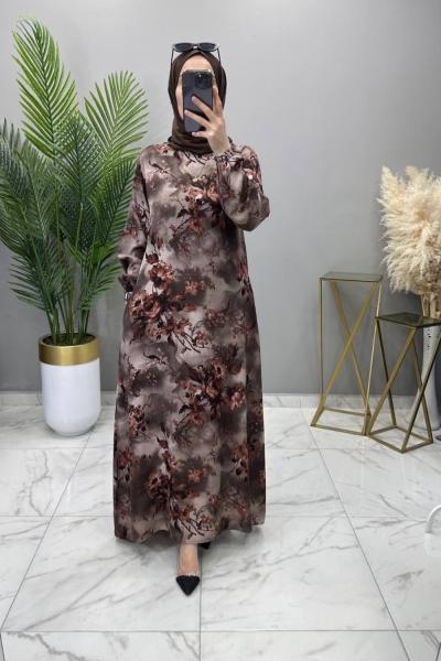 İklim Elbise Kahve Kahverengi