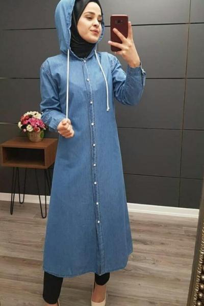 ince kot kap açık renk kot mavi