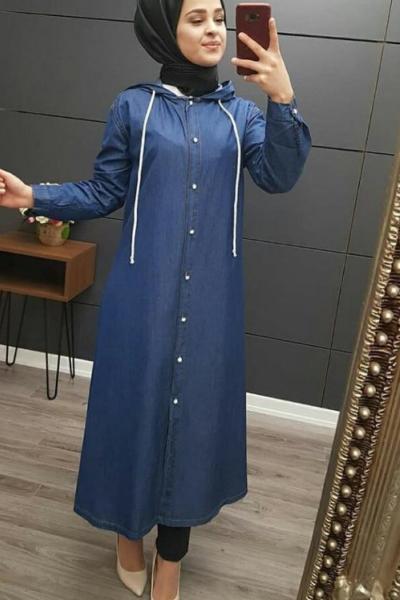 ince kot kap koyu renk Mavi