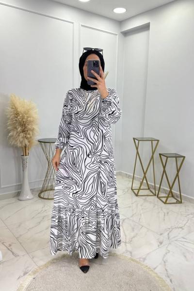 İpek Elbise Beyaz  Beyaz