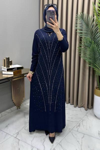 Işıltı Abiye Elbise Lacivert  Lacivert