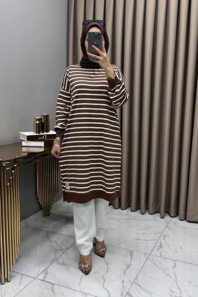 İsra Tunik Kahve Kahverengi