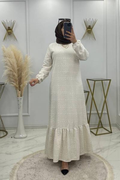 Jale Elbise Krem Krem