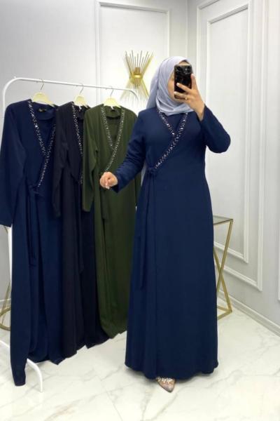 Kapaklı Ferace/Elbise Lacivert Lacivert