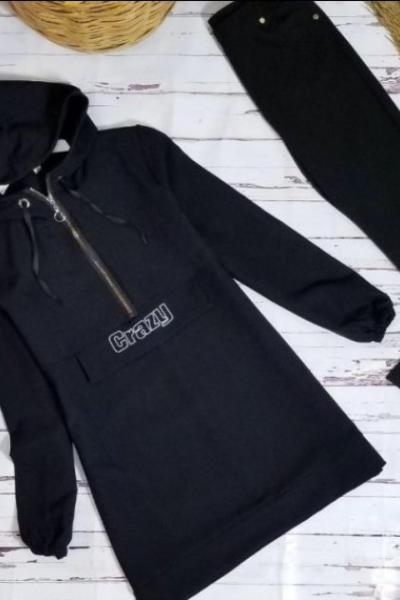 Kapşonlu Tunik Siyah - Gülben  Siyah