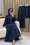 Kardelen Pullu Etekli Takım Lacivert  Lacivert