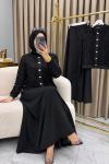 Kardelen Pullu Etekli Takım Siyah Siyah
