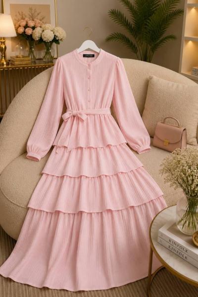 Katkat Elbise Pembe  Pembe
