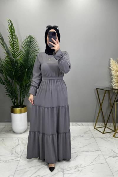 Katkat Elbise Gri Gri