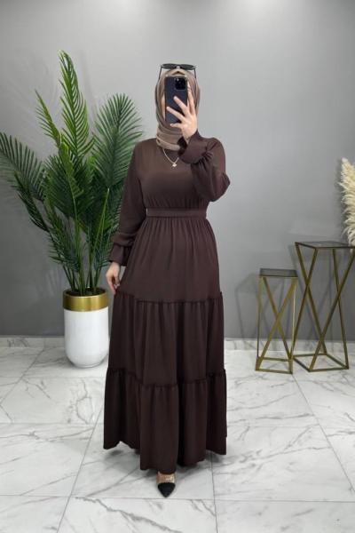 Katkat Elbise Kahve Kahverengi