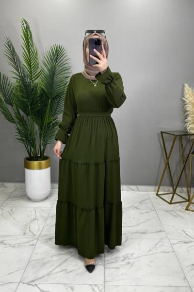 Katkat Elbise Haki Haki