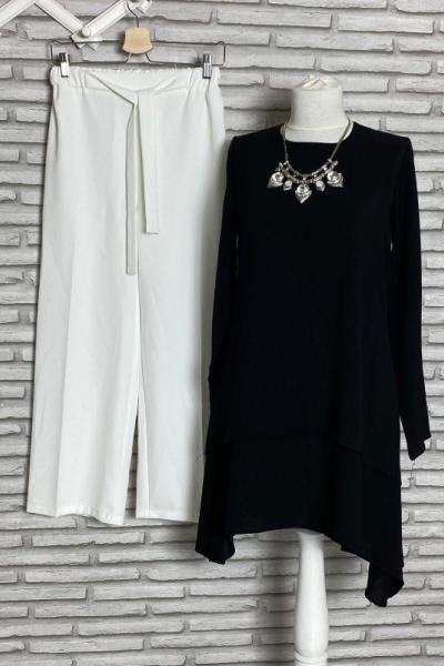 Katlı Aerobin Tunik Siyah Siyah