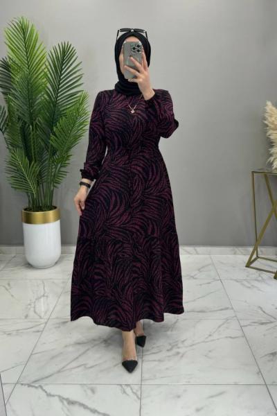 Kehribar Elbise Mürdüm Mürdüm