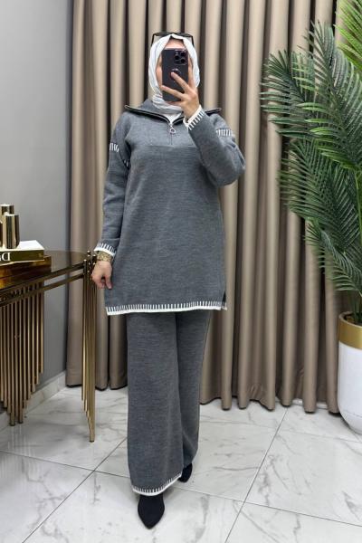 Kevser Triko Takım Gri Gri