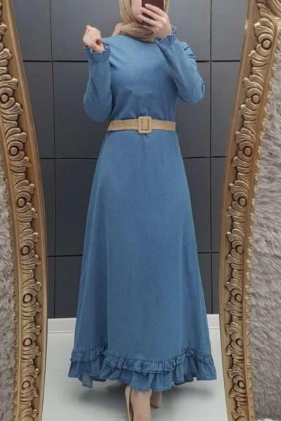Kot Elbise Açık Mavi kot mavi