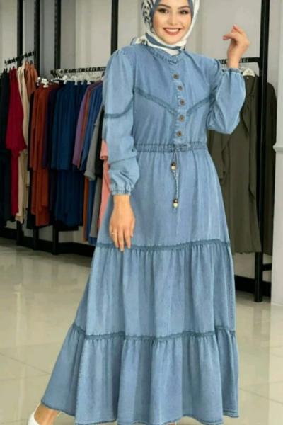 Kot Elbise Açık Mavi kot mavi