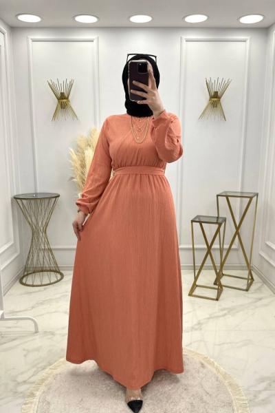 Kravuze Yaka Elbise Somon Somon