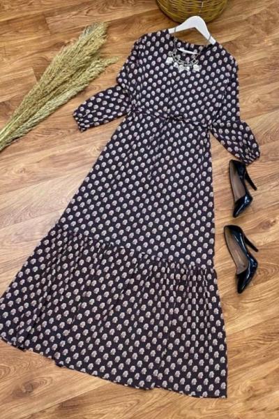 Krep Elbise Mürdüm Mürdüm