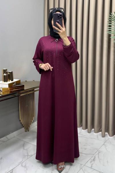 Lale Abiye Elbise Mürdüm Mürdüm