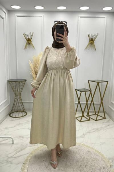 Lara Elbise -Krem Krem