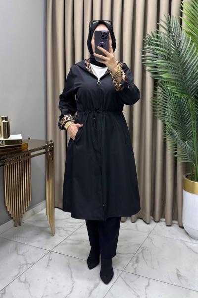 Leopar Trenç Siyah Siyah