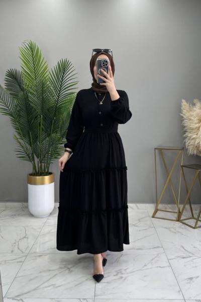 Leyla Elbise Siyah Siyah
