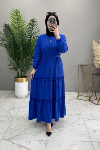 Leyla Elbise Saks Saks Mavisi
